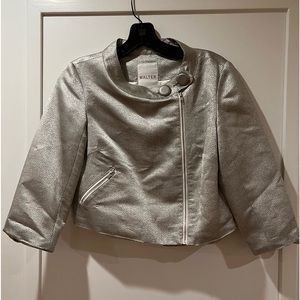 Walter cropped silver metallic jacket 0